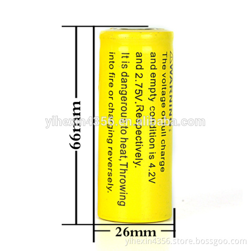 3.7V 26650 Li-ion Battery / 26650 Rechargeable Battery